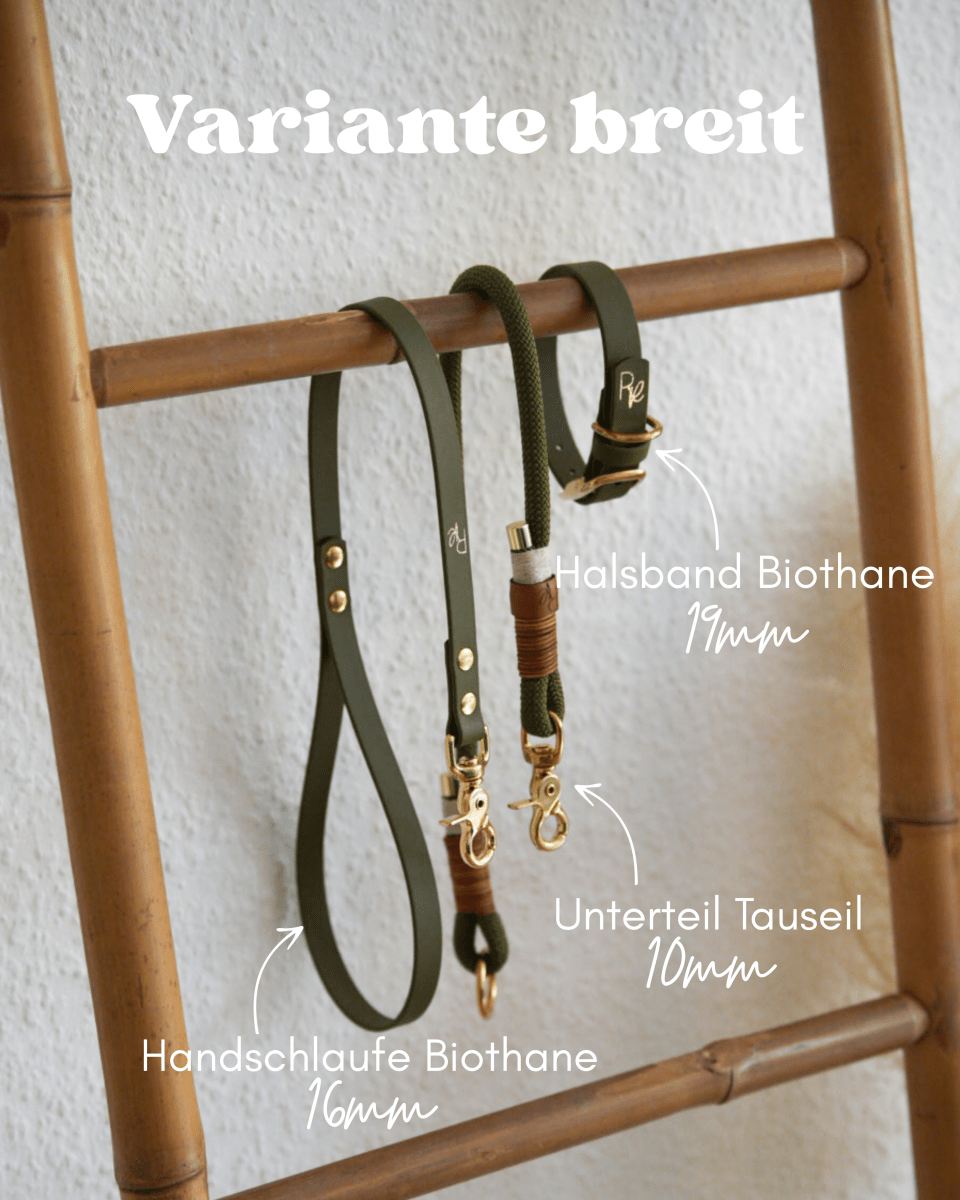 Mix & Match Set | Handschlaufe + Halsband Biothane & Unterteil Tauseil | BOHO CHIC - RudisRudel