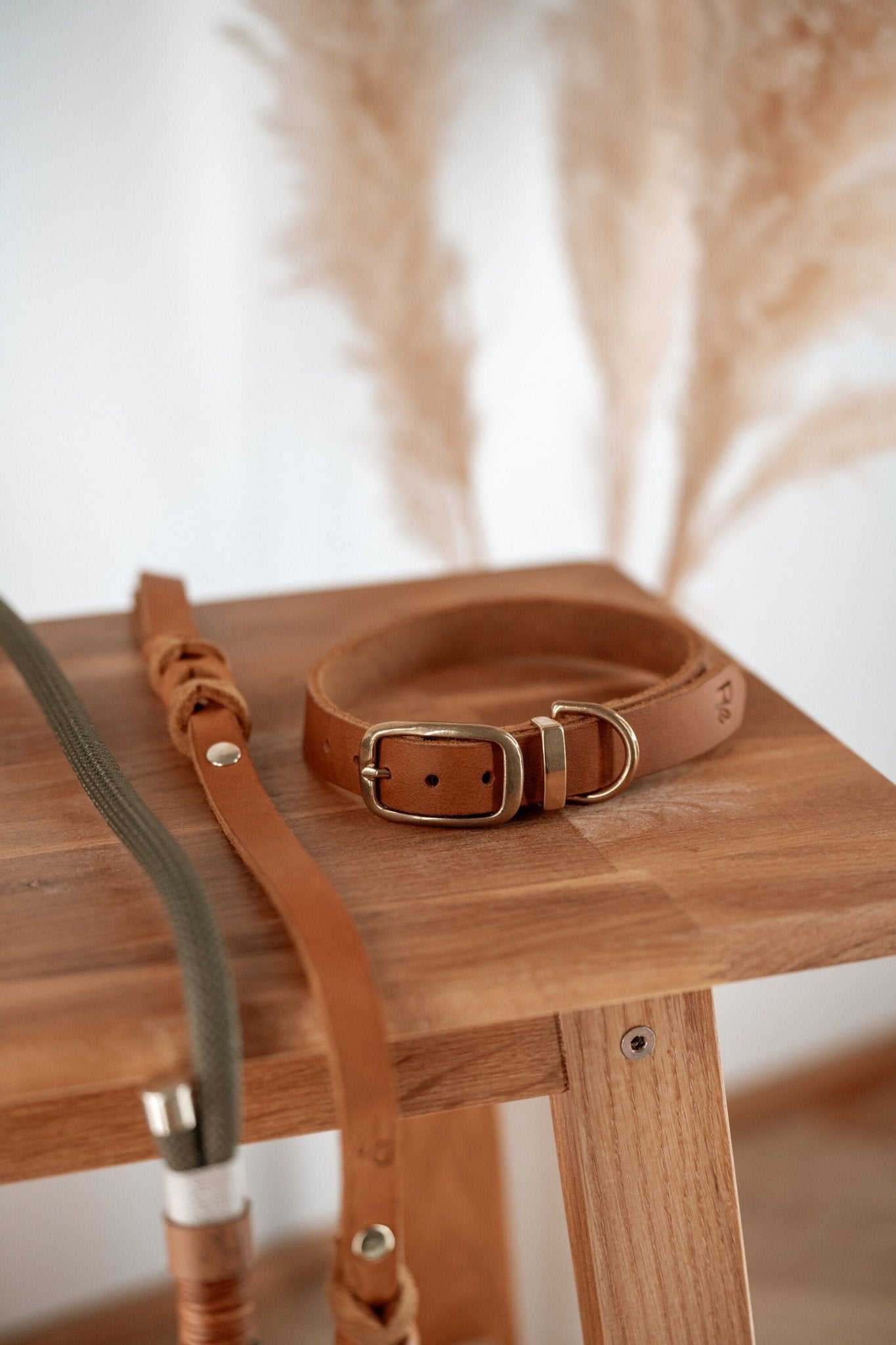 Mix & Match Set | Handschlaufe + Halsband Fettleder & Unterteil Tauseil | BOHO CHIC - RudisRudel