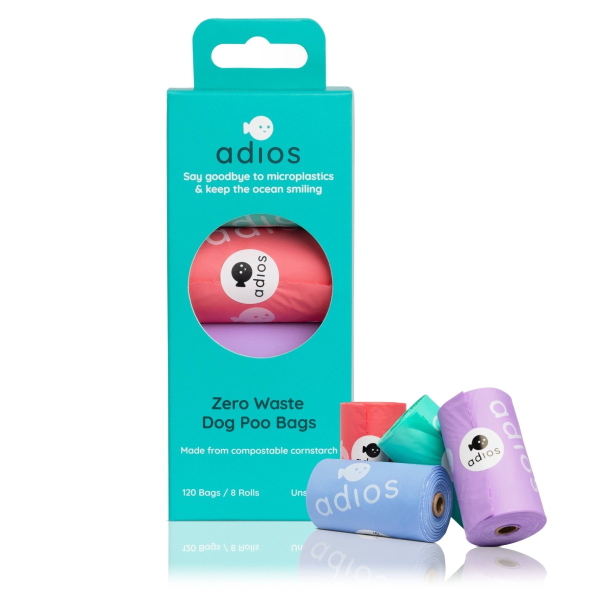 POOP BAGS | Kompostierbare Hundekotbeutel - 8 Rollen, Pastellfarben - RudisRudel