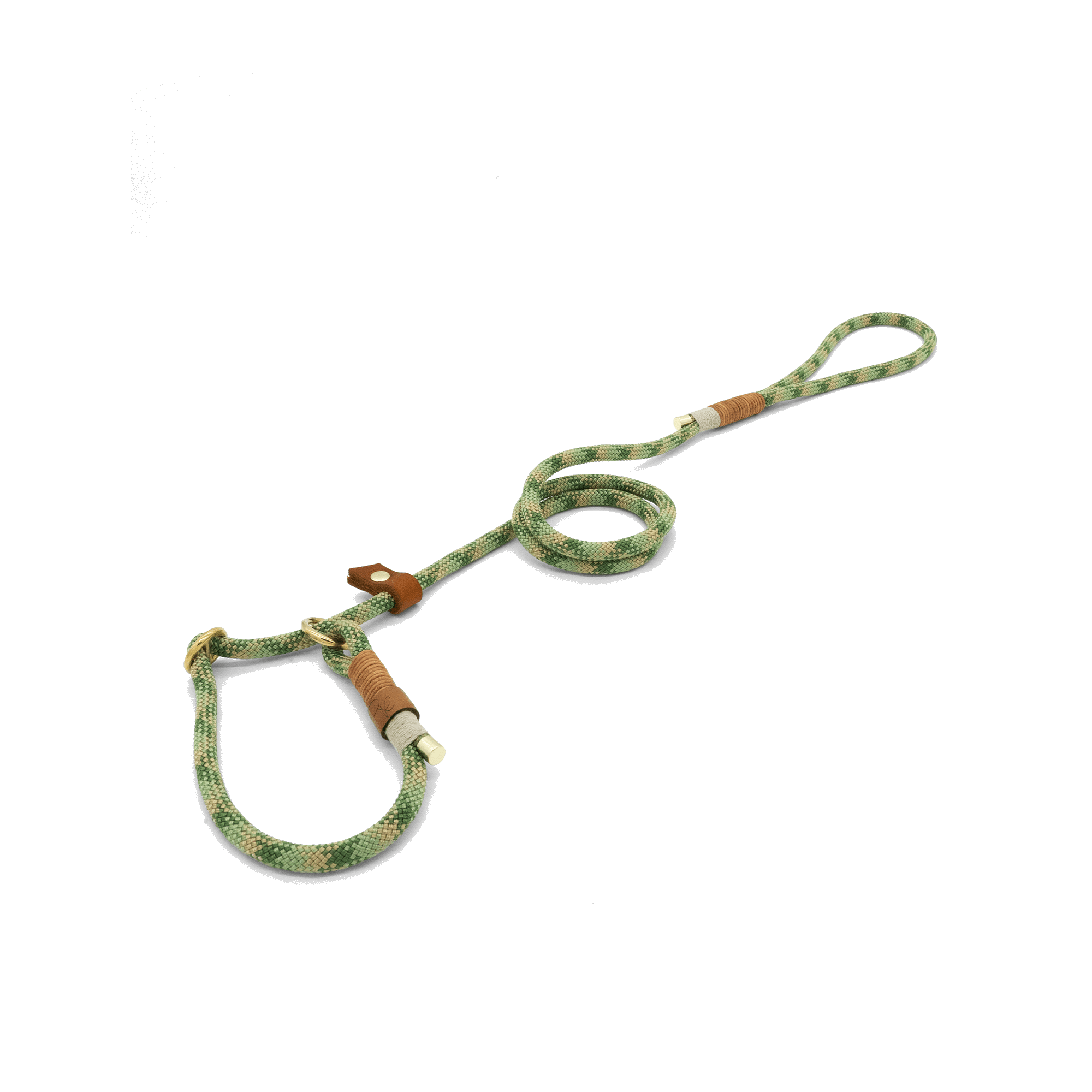 Retriever / stop leash made of rope in Boho Chic earth tones