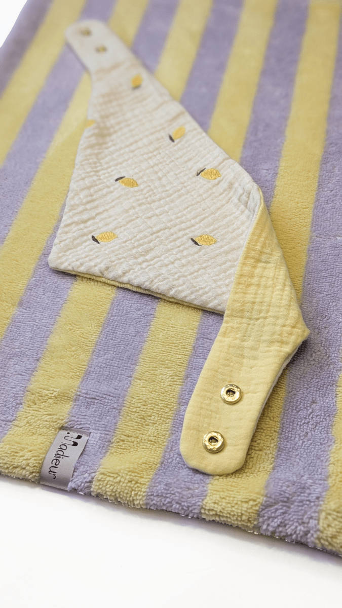 SUNSTRIPES | Pfotentuch flieder/gelb - RudisRudel