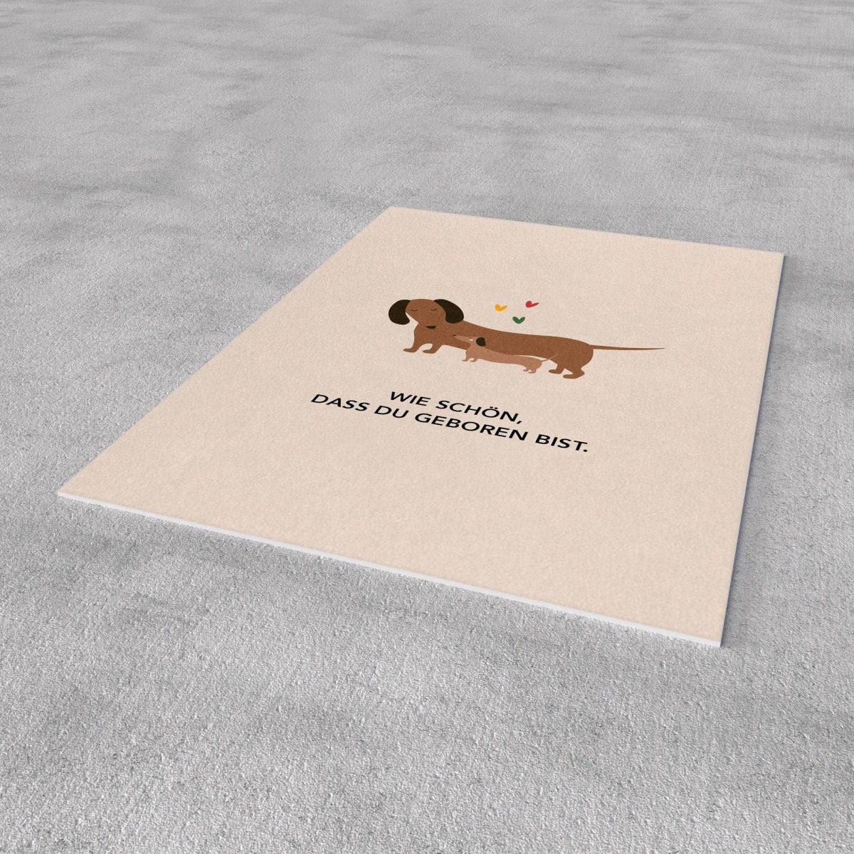 ZUR GEBURT | Dackel Postkarte - RudisRudel